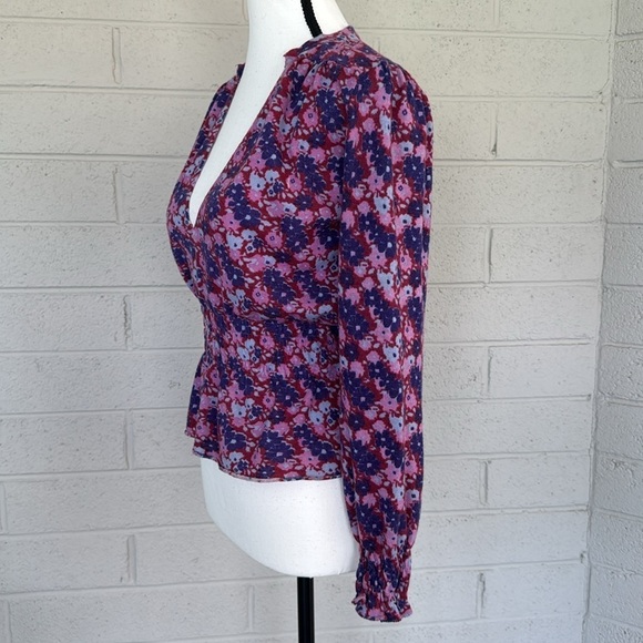 Free People floral cashmere blend cinch waist lightweight sweater, M - Picture 3 of 14